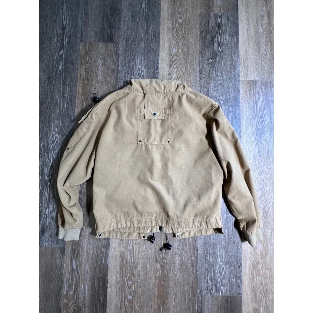 Jamie Sadock Utility Jacket Womens Medium Tan Excellent Full Zip Cargo Pockets - Picture 6 of 6